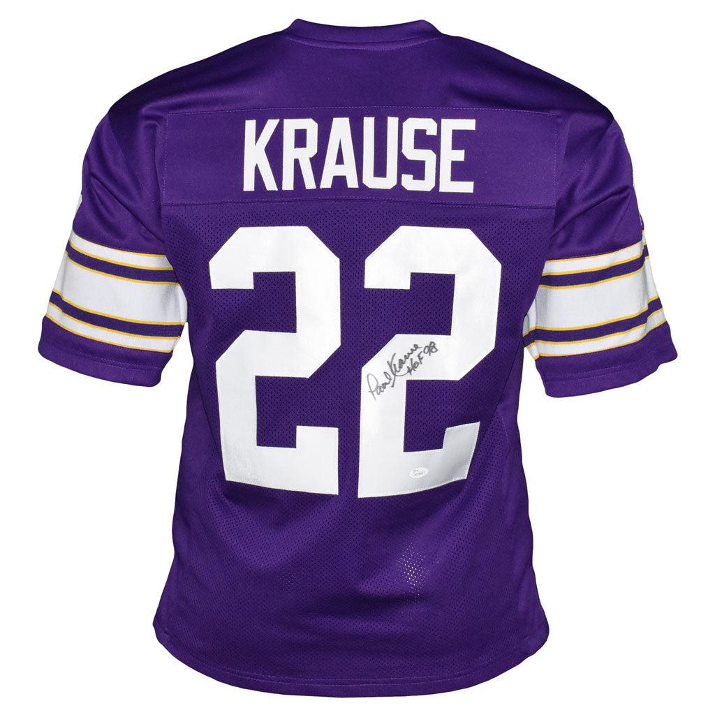 Paul Krause Signed Minnesota Throwback Purple Custom Jersey with HOF 98  Inscription – Radtke Sports