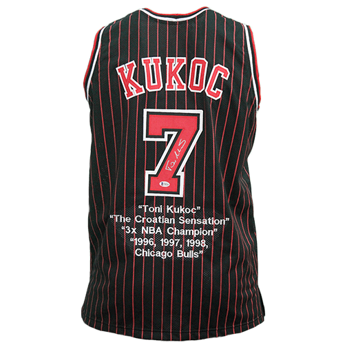 Chicago Bulls Toni Kukoc Autographed White Jersey 3x NBA Champ