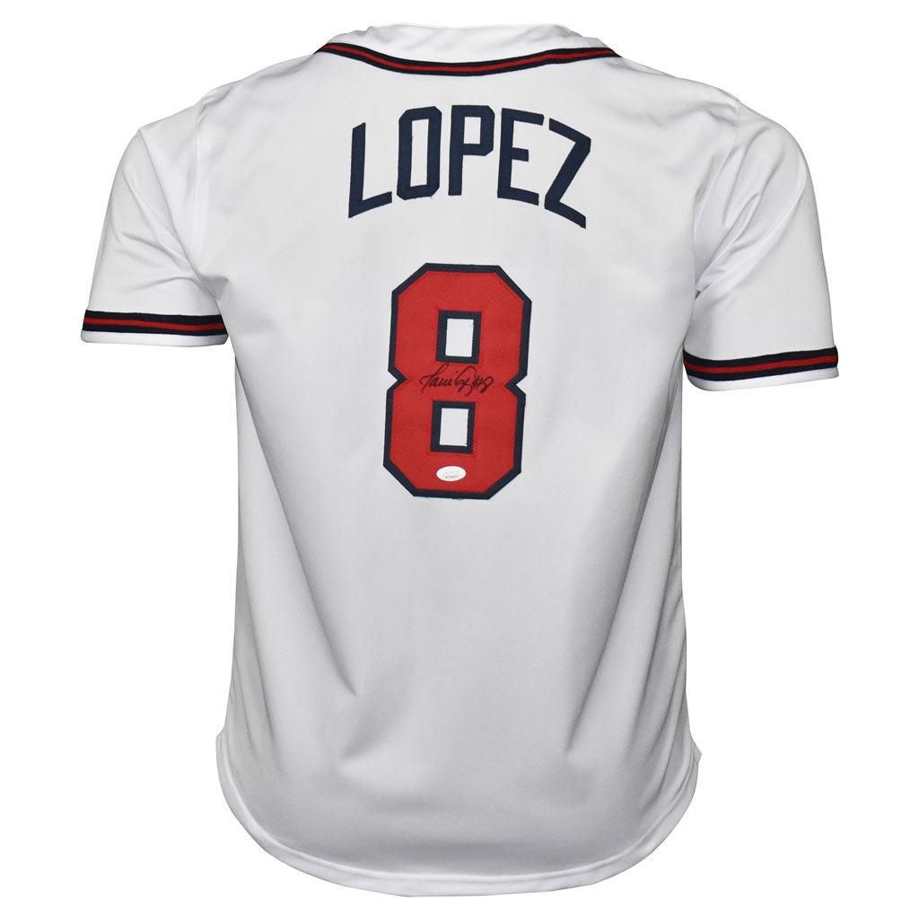 Javy Lopez Signed Atlanta White Baseball Jersey (JSA) — RSA