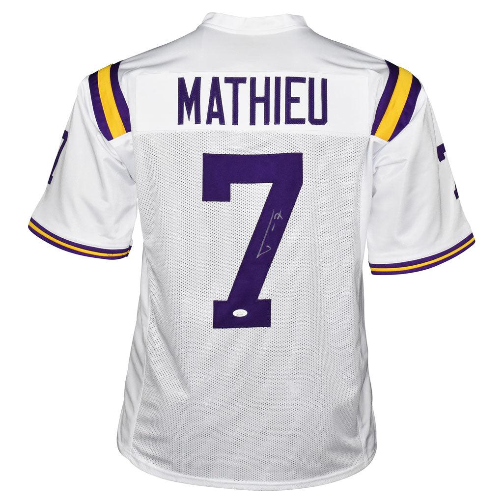 Autographed/Signed Tyrann Mathieu LSU Purple College Football