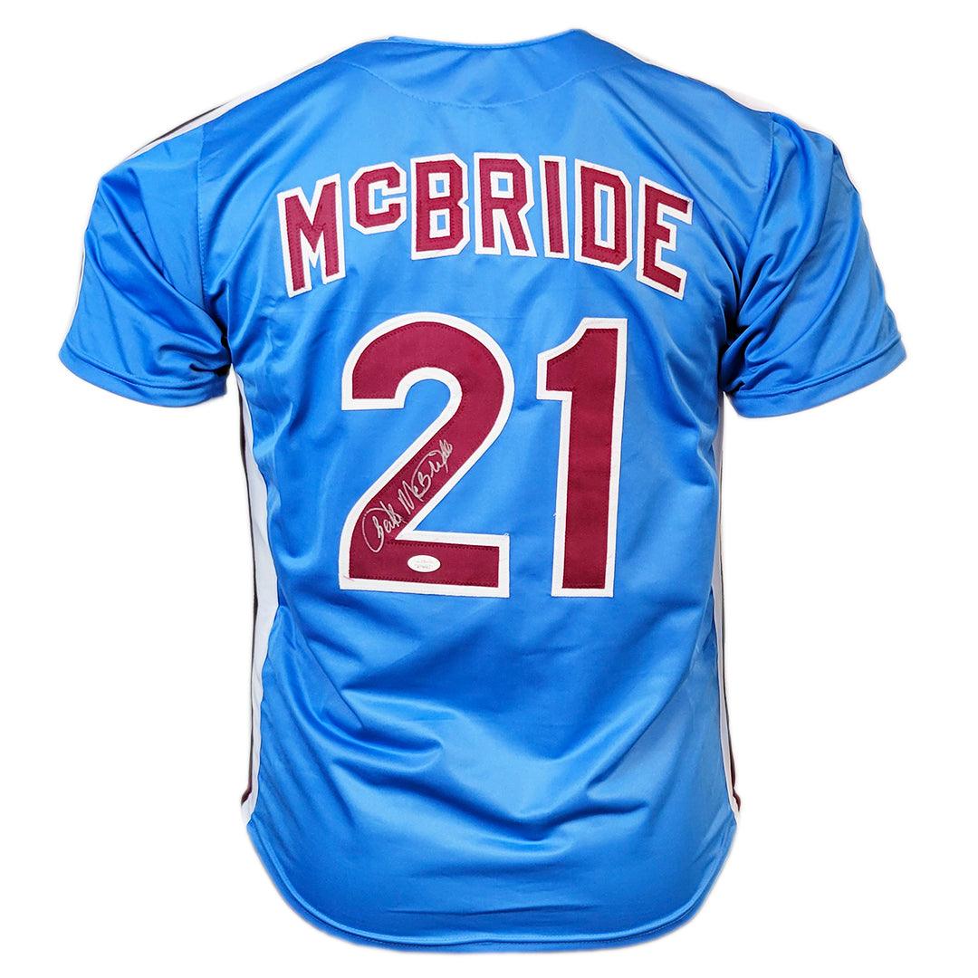 Bake McBride Signed Philadelphia Light Blue Baseball Jersey (JSA) — RSA