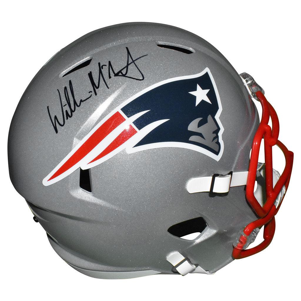 NEW ENGLAND PATRIOTS WILLIE MCGINEST SIGNED FLASH FULL SIZE HELMET JSA W/SB  INSC