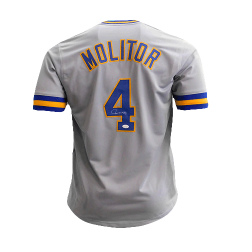 Framed Milwaukee Brewers Paul Molitor Autographed Signed Jersey Jsa Coa