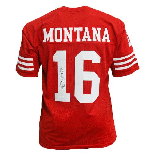 Joe Montana Autographed Pro Style Red Football Jersey (Beckett) — RSA