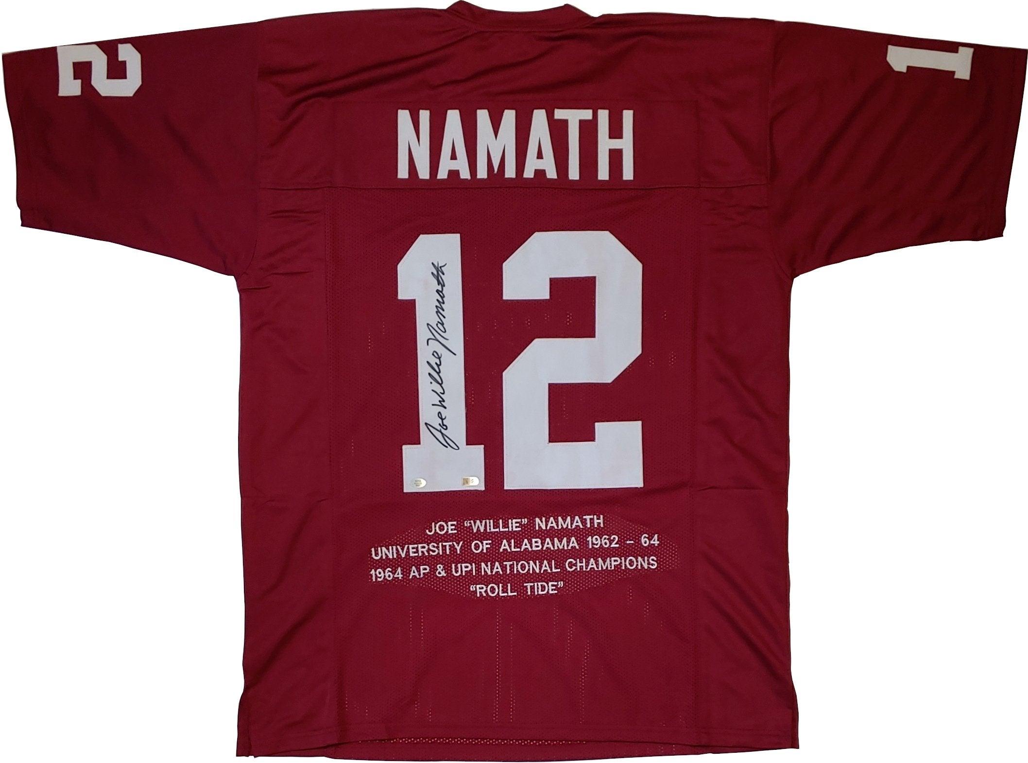 Joe Namath Signed Alabama Crimson Tide STATS Jersey (JSA & Namath