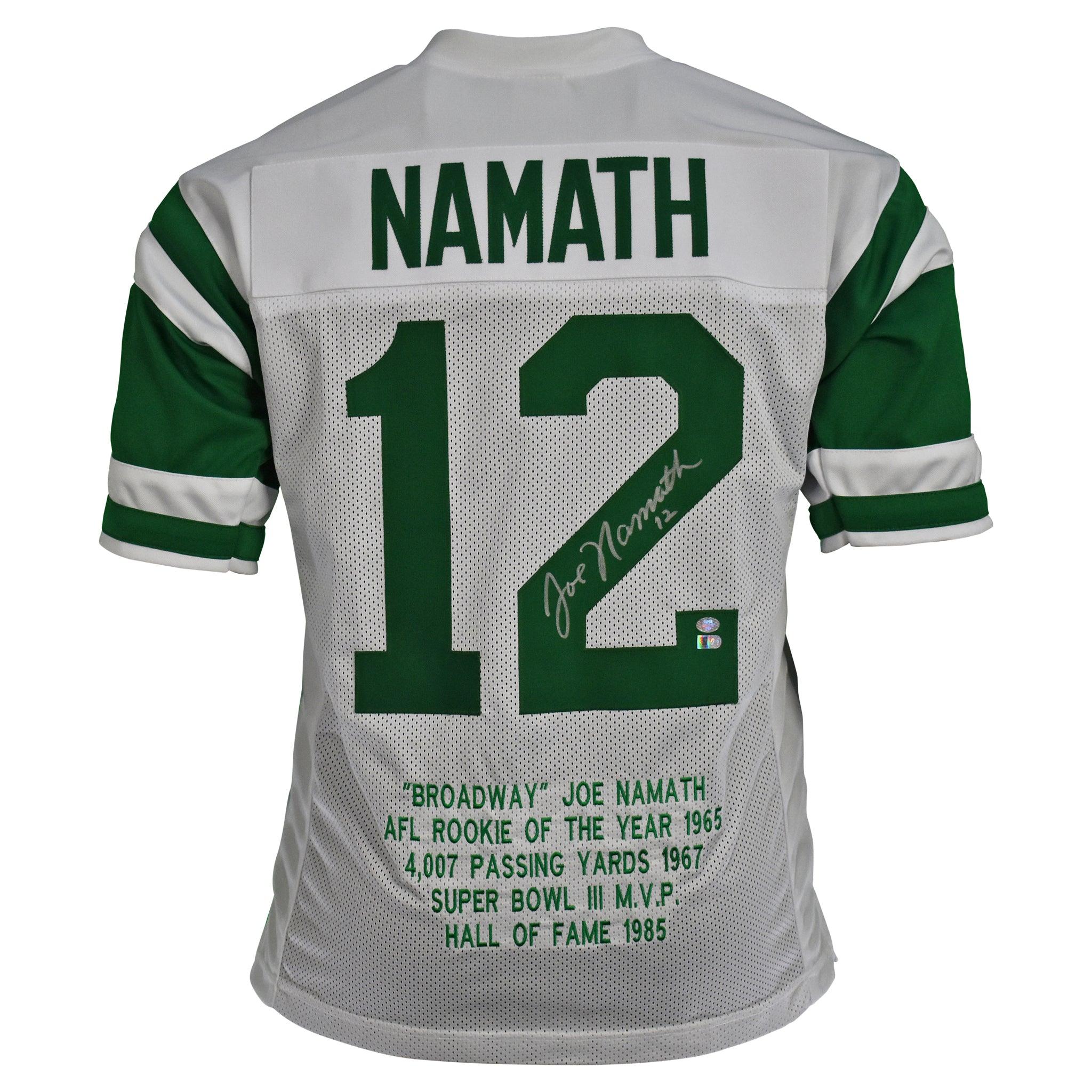 Joe Namath Signed New York Jets Jersey Green (AIV & Namath Holo) — RSA