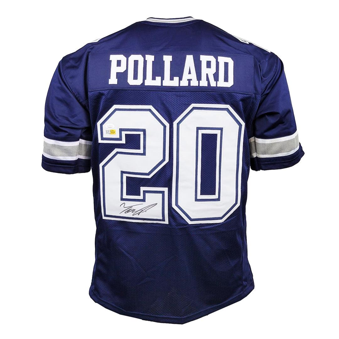 Tony Pollard Signed Dallas White Football Jersey (JSA)