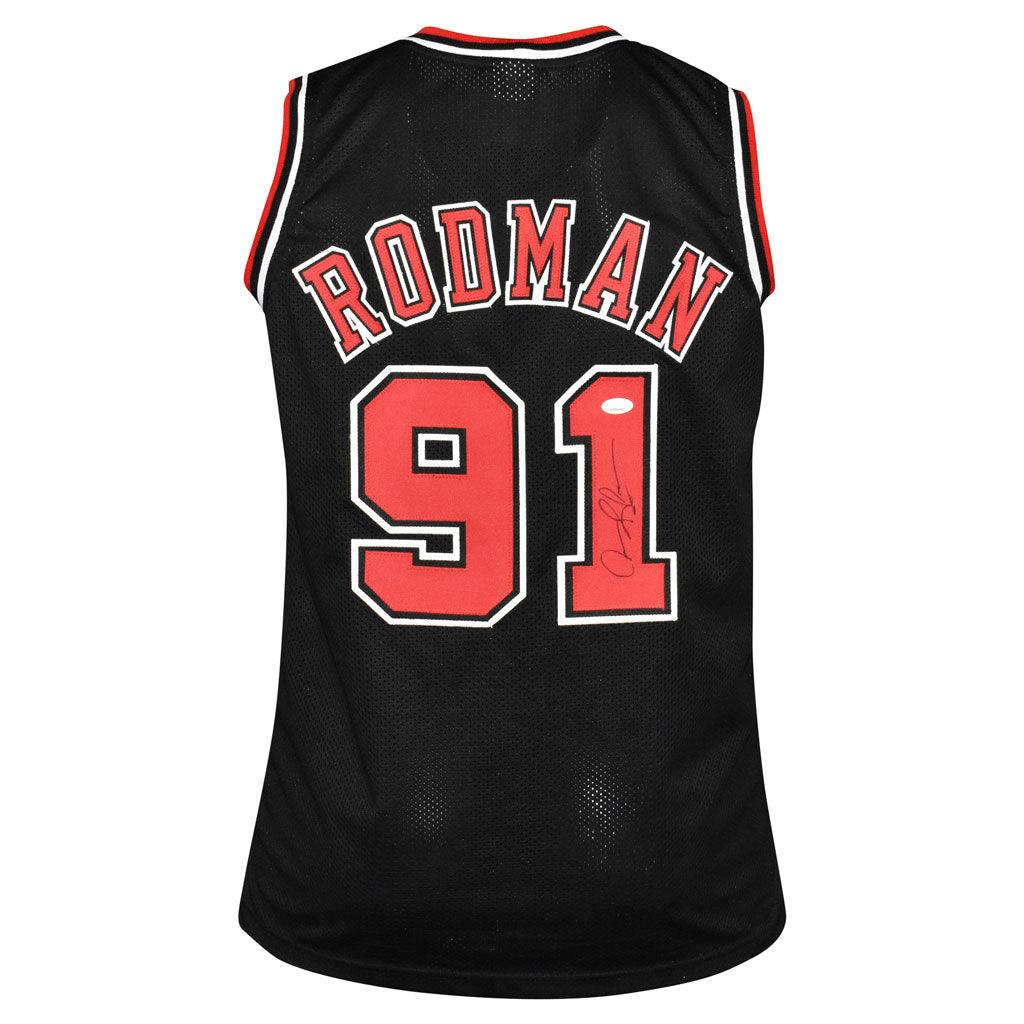 San Antonio Spurs Dennis Rodman Autographed Black Jersey JSA Stock