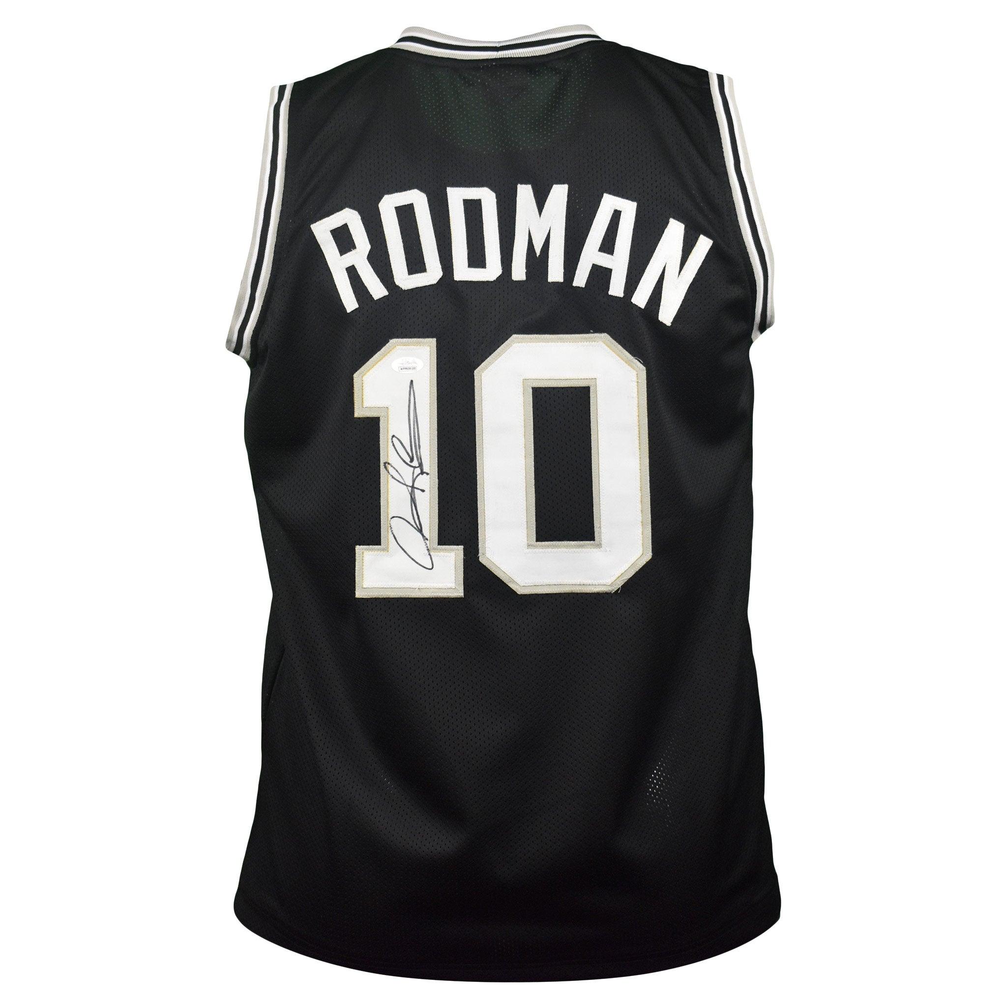 Dennis Rodman Signed San Antonio Black Basketball Jersey (JSA) — RSA