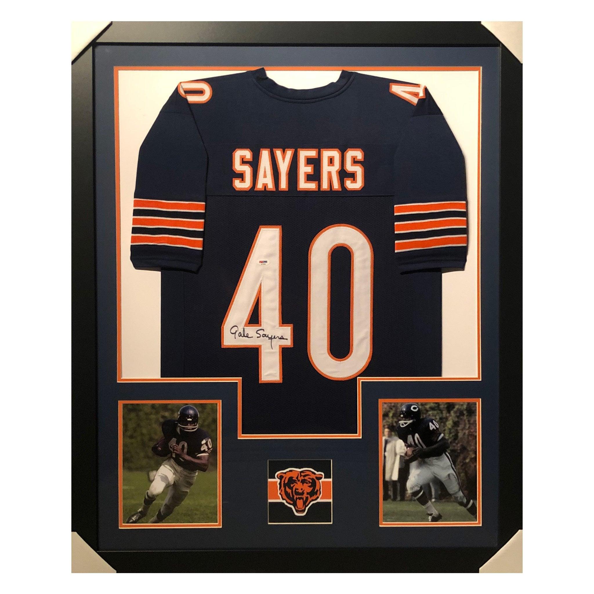 Gale Sayers Autographed Signed Chicago Bears Framed Jersey PSA 