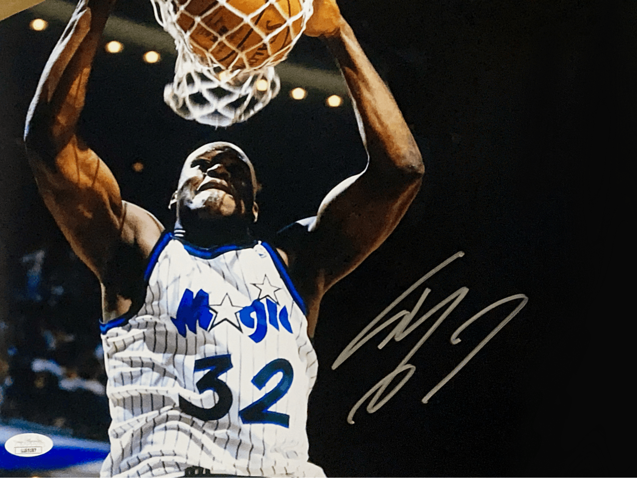 Shaquille O'Neal Autographed Orlando Magic (White Pinstripe #32