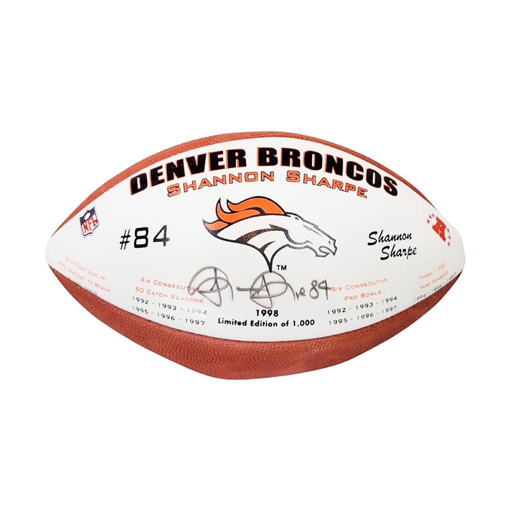 Shannon Sharpe Signed Denver Broncos Official NFL Team Logo White Foot — RSA