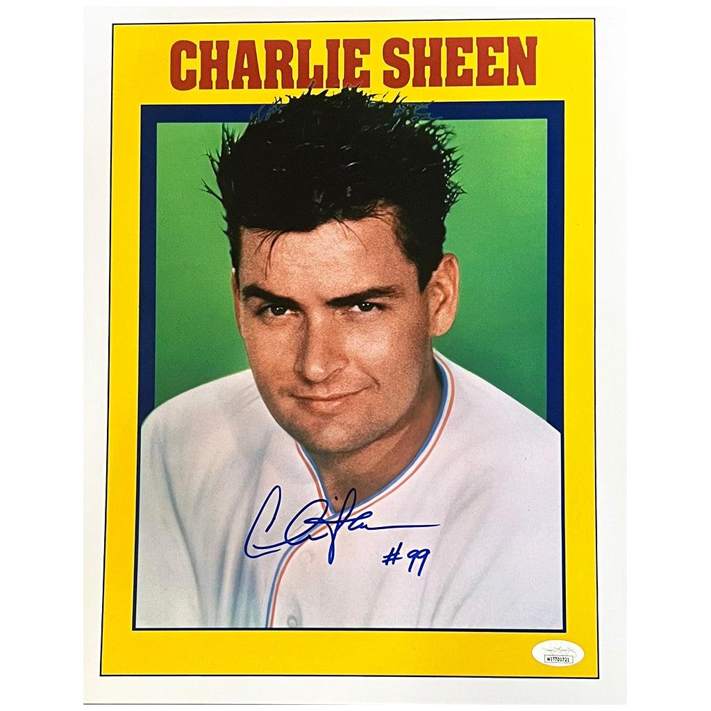 Charlie Sheen Signed Major League Headshot 11x14 Photo (JSA) — RSA