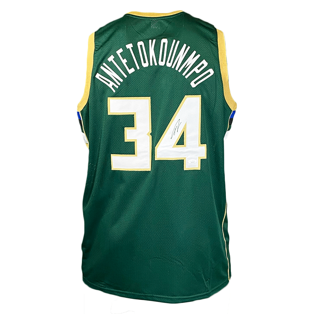 Giannis Antetokounmpo Autographed Pro Style Yellow Jersey JSA Authenticated