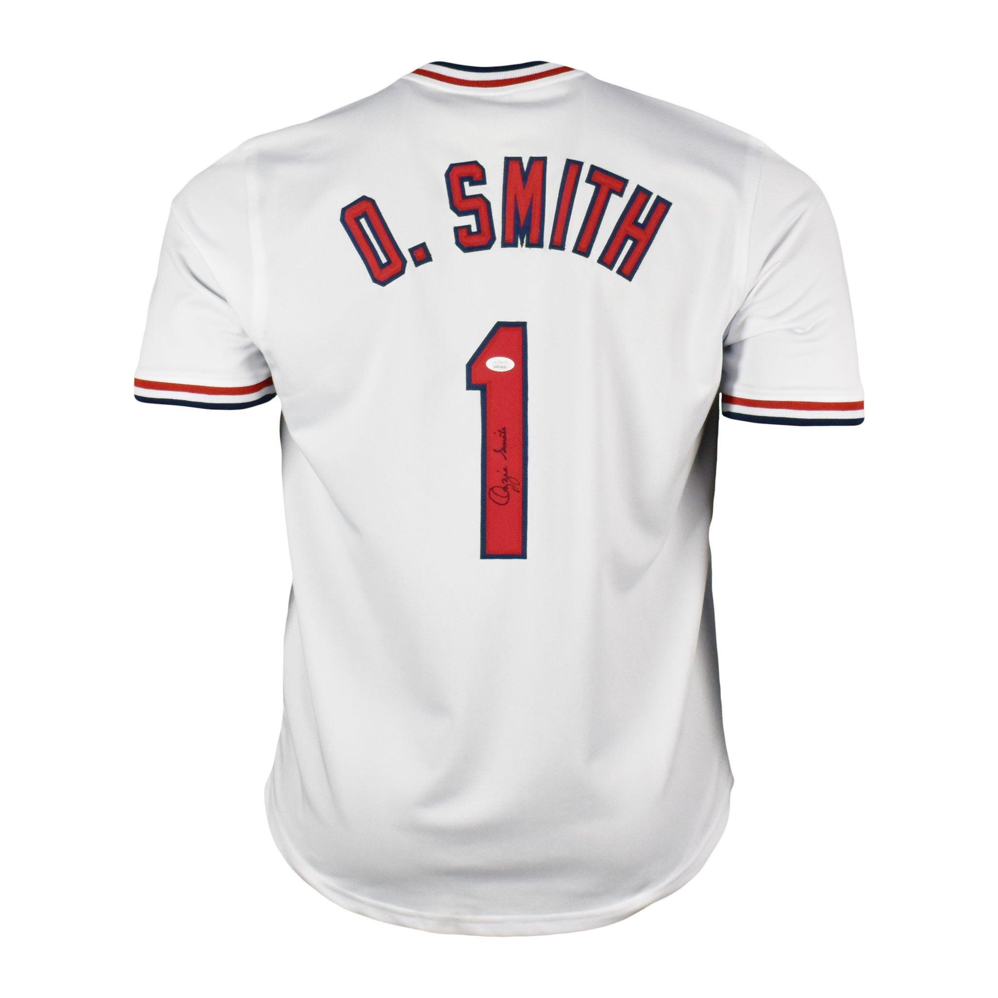 Ozzie Smith Signed St. Louis White Jersey (JSA) — RSA