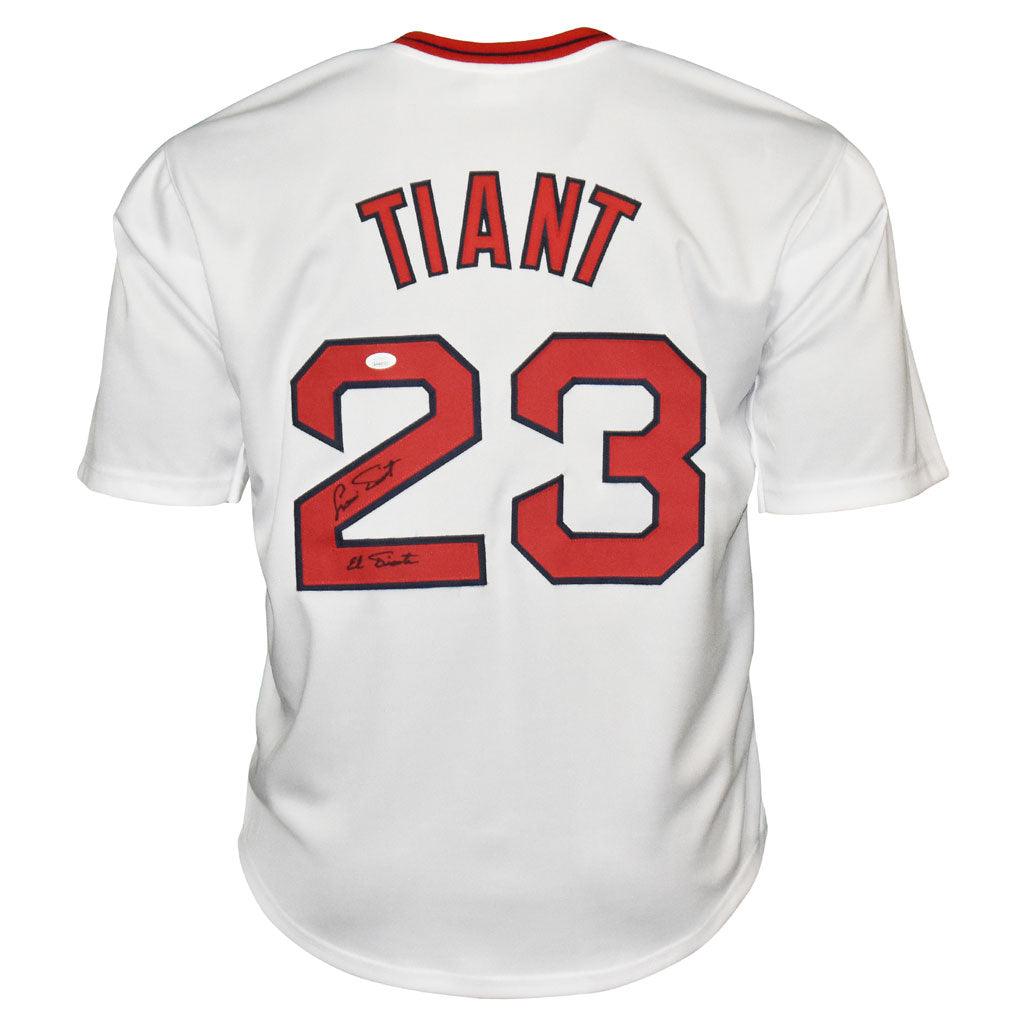 Luis Tiant Signed El Tiante Inscription Boston White Baseball Jersey ( — RSA