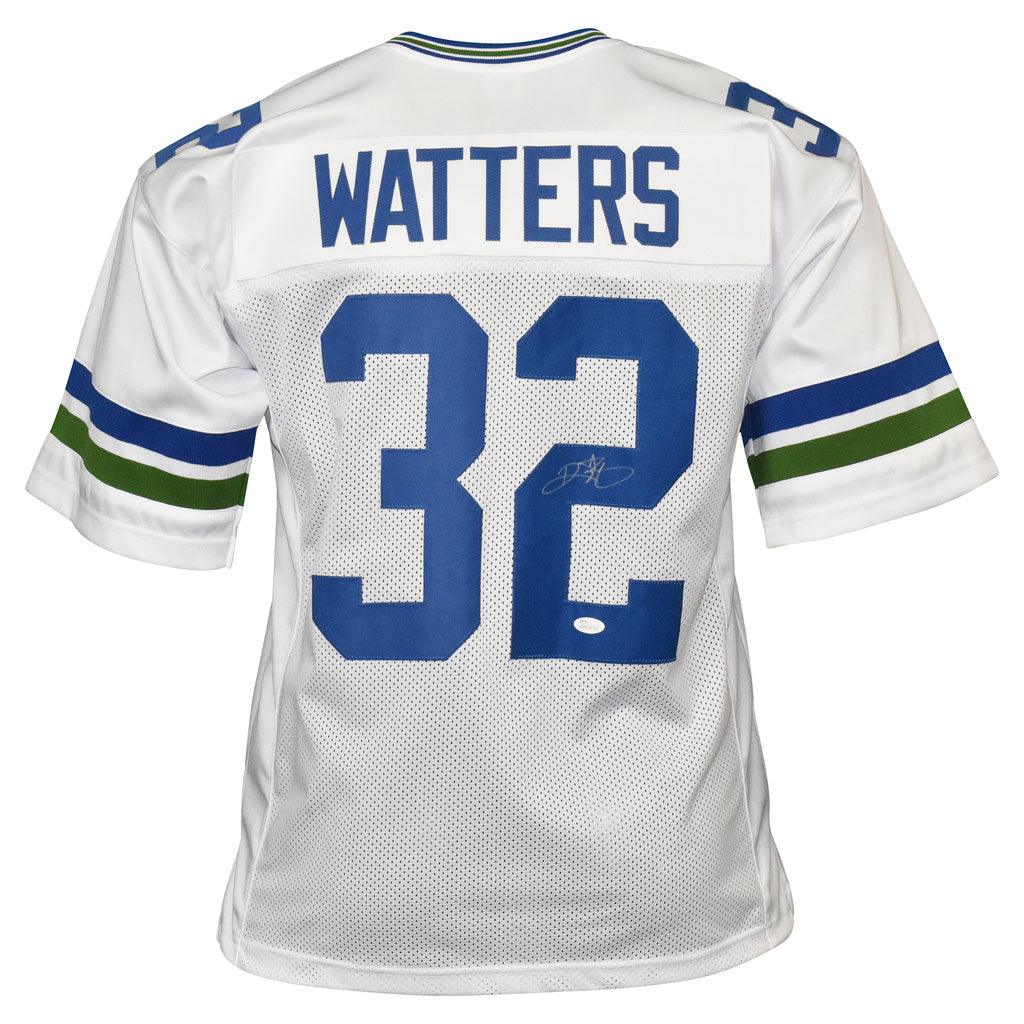 RSA Ricky Watters Signed Seattle White Football Jersey (JSA)