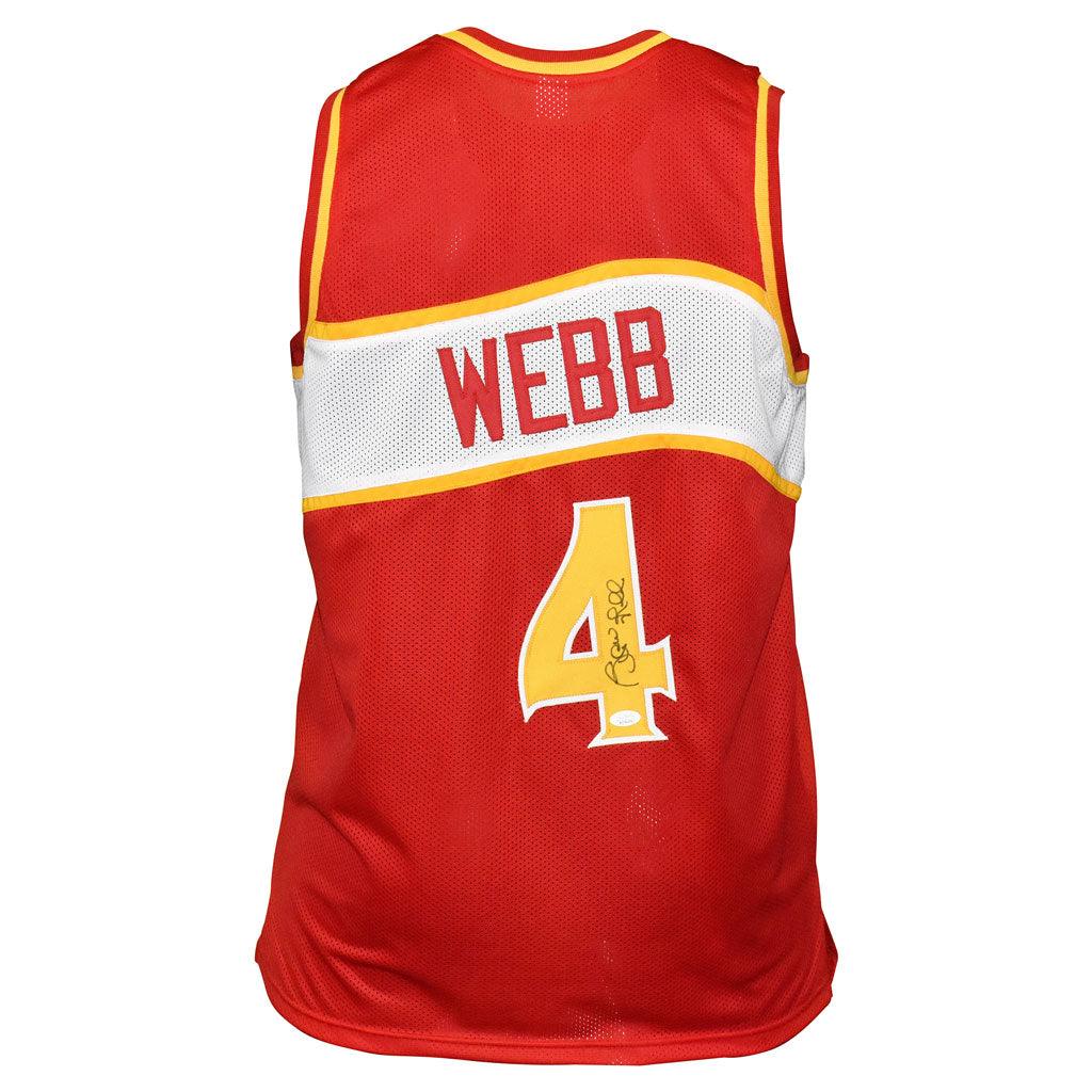 Autographed/Signed Spud Webb Atlanta White Basketball Jersey JSA