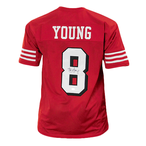 Steve Young Signed Pro Edition Shadow Number Red Football Jersey (JSA)