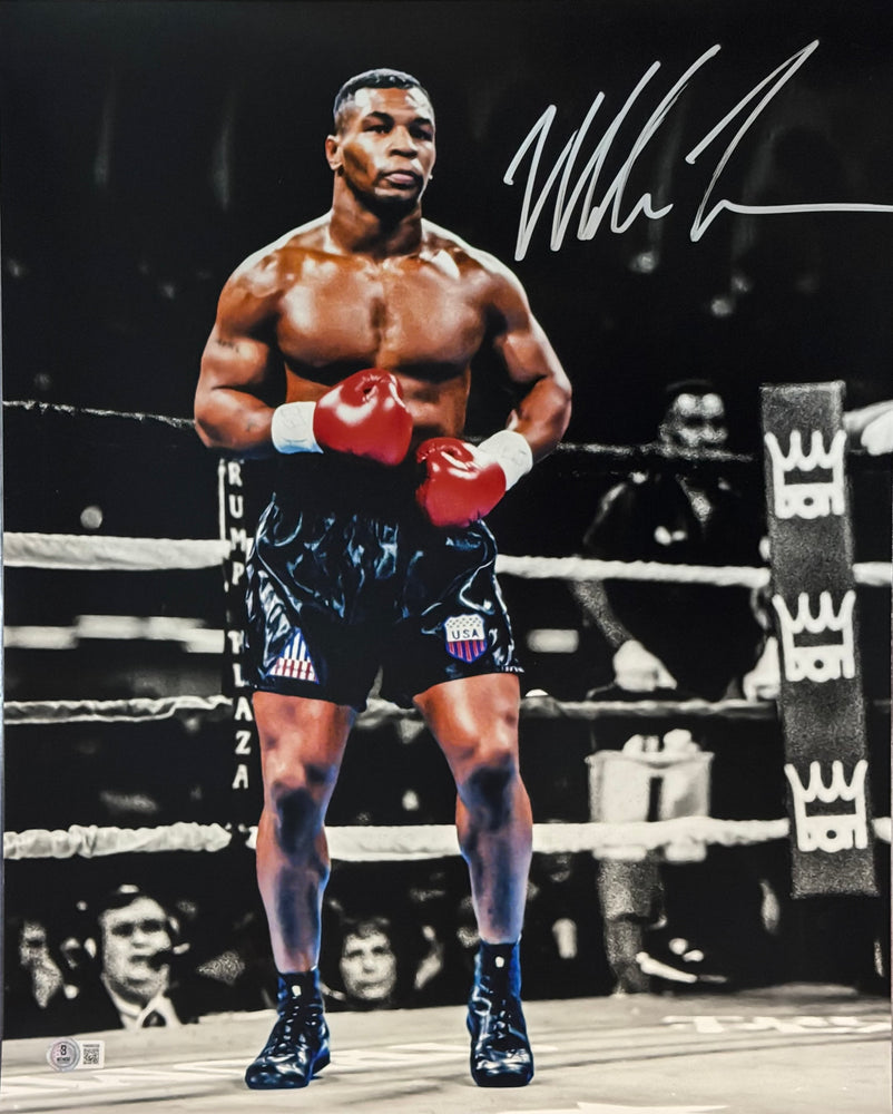 Mike Tyson Signed Boxing 16x20 Pose 1 Photo (Beckett)