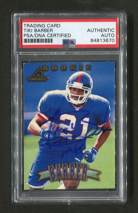 1997 Tiki Barber PSA/DNA Authentic Autograph Pinnacle Signed