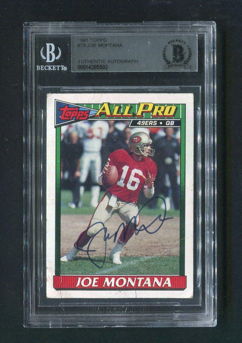 Joe Montana top Autograph Football Card