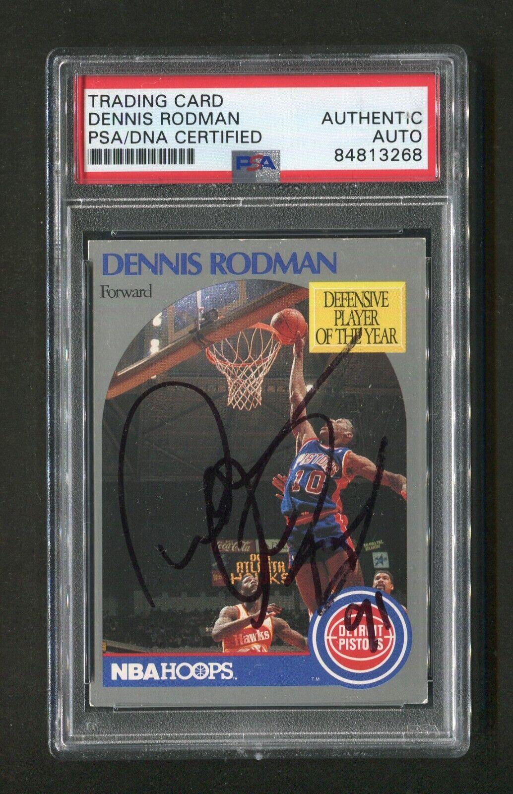 1989 Dennis Rodman PSA/DNA Authentic Autograph Hoops Signed Basketball ...