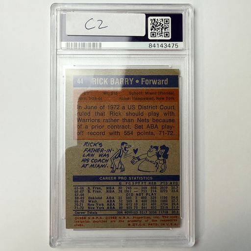 Rick Barry Signed 1972-73 Topps #44 With 3 Inscriptions PSA Auto Authentic