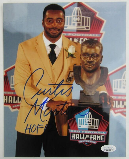 CURTIS MARTIN SIGNED AUTOGRAPH 8x10 PHOTO - NEW ENGLAND PATRIOTS, NEW YORK  JETS