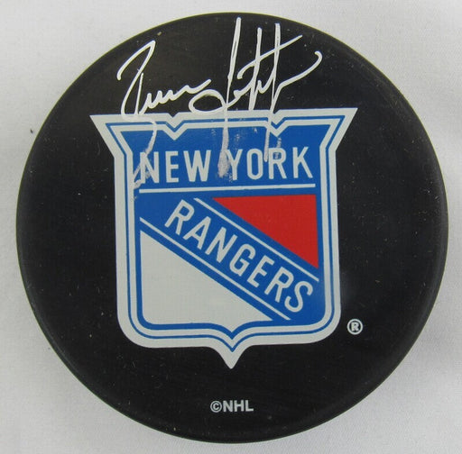 Brian Leetch Signed Rangers Logo Hockey Puck Steiner COA