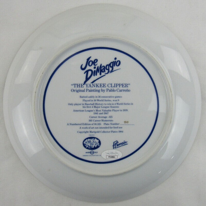 Joe DiMaggio Signed Plate JSA LOA YY40861