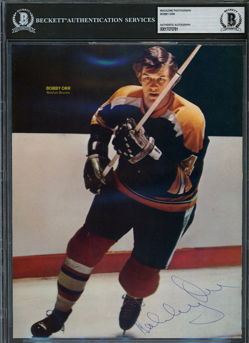 Bobby Orr Autographed 8x10 Magazine Page Photo Boston Bruins Vintage Signature Beckett BAS #17070781