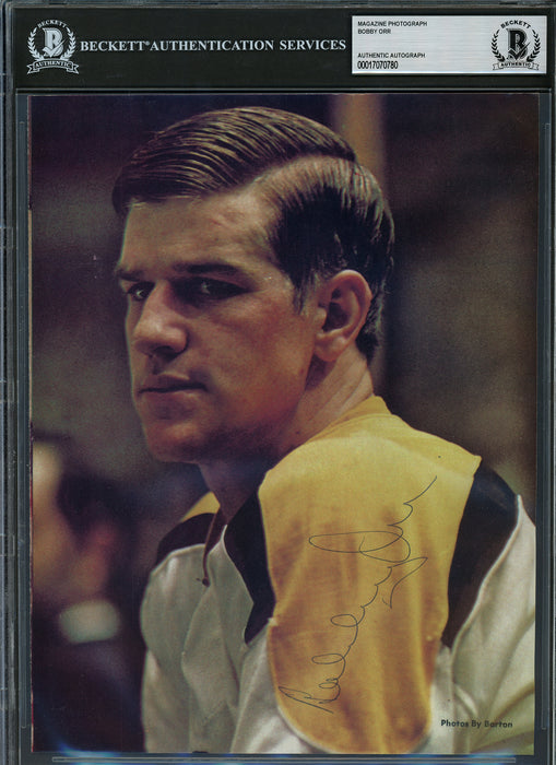 Bobby Orr Autographed 8x10 Magazine Page Photo Boston Bruins Vintage Signature Beckett BAS #17070780