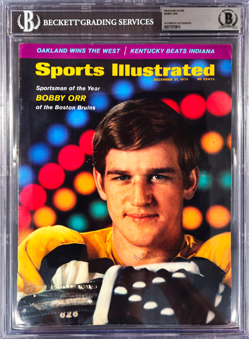 Bobby Orr Autographed Sports Illustrated Magazine Cover Boston Bruins Vintage Signature Beckett BAS #17070815