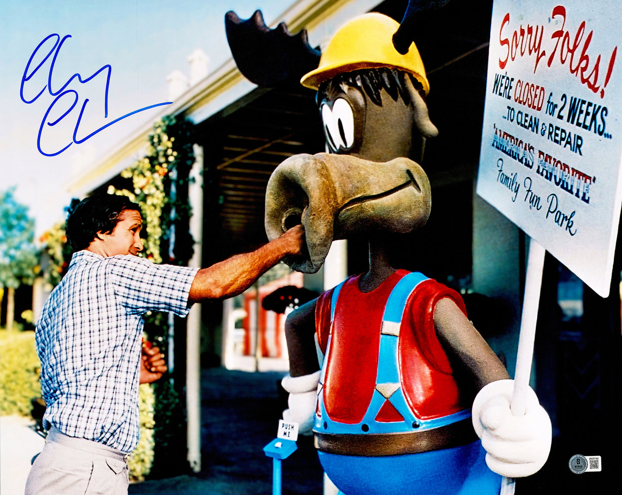 Chevy Chase Autographed 16x20 Photo Vacation Clark Griswold Beckett BAS Witness