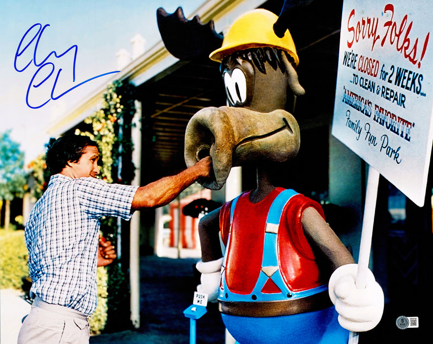 Chevy Chase Autographed 16x20 Photo Vacation Clark Griswold Beckett BAS Witness