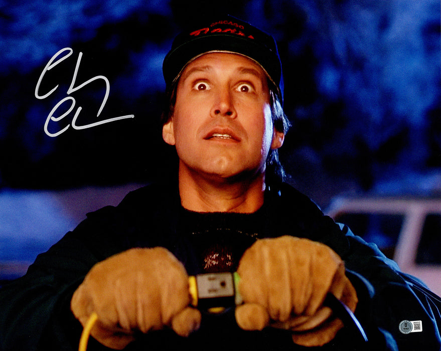 Chevy Chase Autographed 16x20 Photo Vacation Clark Griswold Beckett BAS Witness