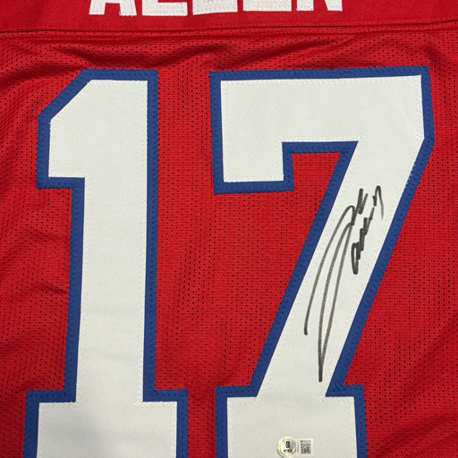 Josh Allen Signed Buffalo Red Football Jersey (Beckett)