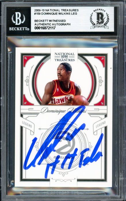 Dominique Wilkins Autographed 2009-10 National Treasures Card #159 Atlanta Hawks "HH Film" #53/99 Beckett BAS Witness #16872117