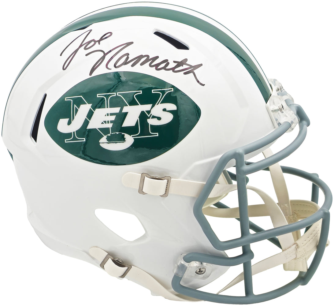 Joe Namath Autographed New York Jets White 1965-77 Throwback Full Size Speed Replica Helmet PSA/DNA