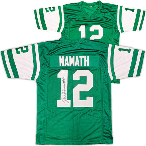 New York Jets Joe Namath Autographed Green Jersey Beckett BAS Witness