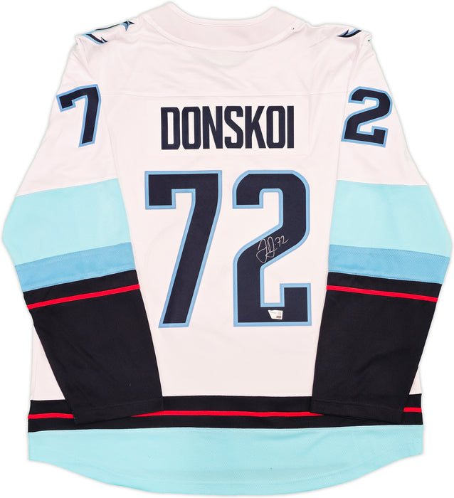 Seattle Kraken Joonas Donskoi Autographed White Fanatics Breakaway Jersey Size XL With Inaugural Season Patch Fanatics Holo