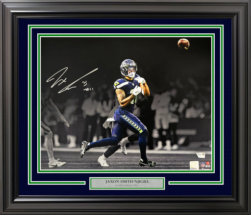 Jaxon Smith-Njigba Autographed Framed 16x20 Photo Seattle Seahawks Spotlight Fanatics Holo