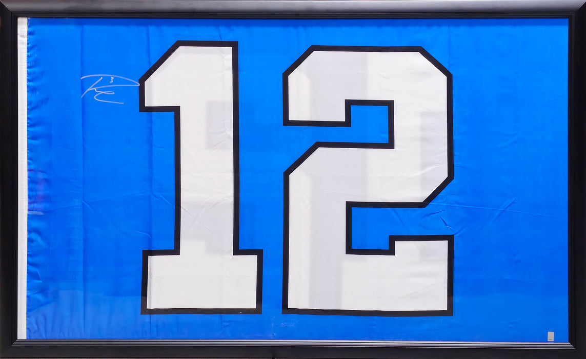 Russell Wilson Autographed Framed 12th Man Flag Seattle Seahawks RW Holo