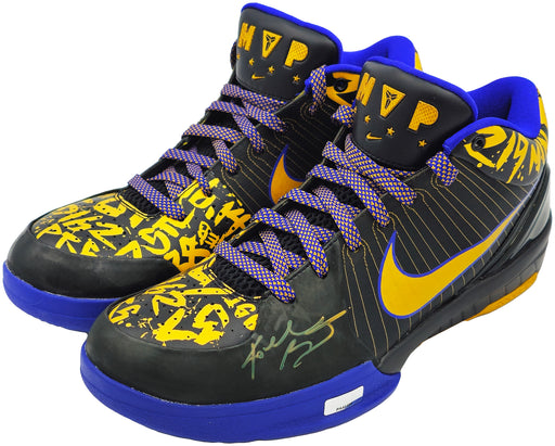 Kobe Bryant Autographed Black & Purple Nike Zoom Kobe IV Finals 'Pop' Shoes Los Angeles Lakers Size 9.5 Panini #PA44498