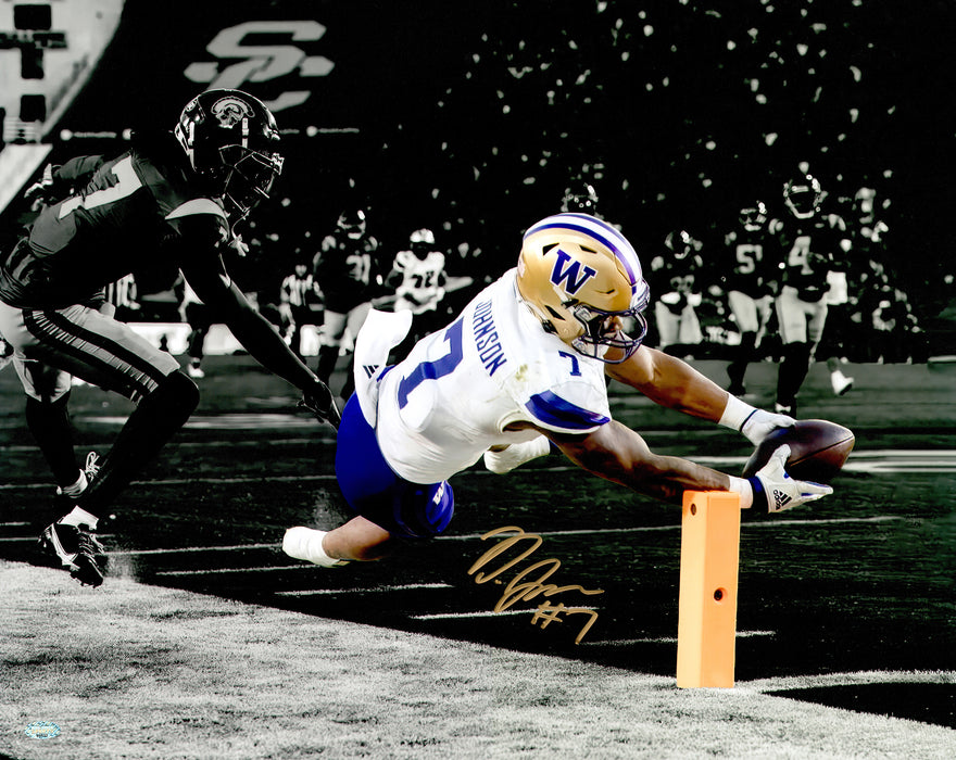 Dillon Johnson Autographed 16x20 Photo Washington Huskies vs. USC Spotlight MCS Holo