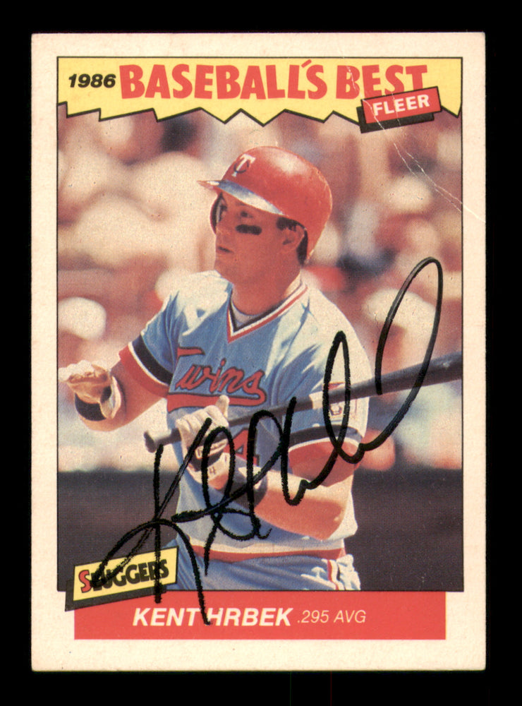 Kent Hrbek Autographed 1986 Fleer Baseball's Best Card #17 Minnesota Twins (Smudged)