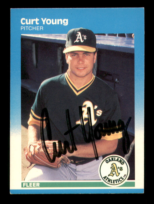 Curt Young Autographed 1987 Fleer Card #410 Oakland A's