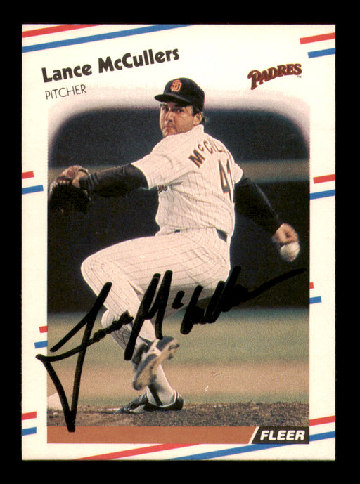Lance McCullers Autographed 1988 Fleer Card #592 San Diego Padres