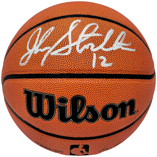 John Stockton Autographed Authentic Series Indoor/Outdoor IO Basketball Utah Jazz Beckett BAS Witness